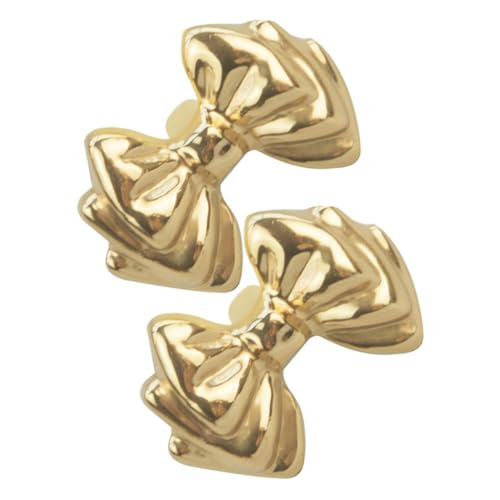 Gadpiparty 2 Stück Teiliges Goldene Messing Bow Drawer Pulls Stilvolle Schrankgriffe mit Schleifenform Dekorative Schubladenknöpfe für Kleiderschränke und Kommoden Stilvolle Vintage von Gadpiparty