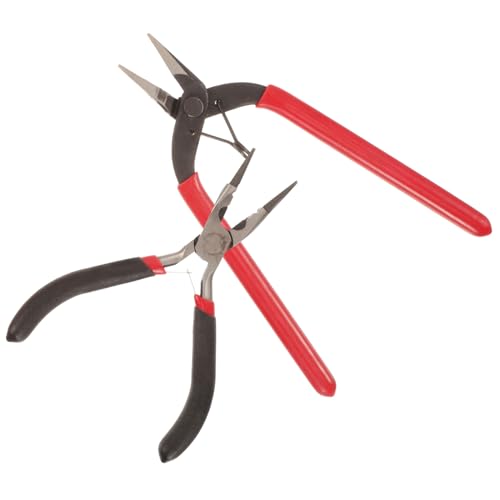 Gadpiparty 2 Stück Teiliges Schmuckzangen Edelstahl mit Rundzange und Seitenschneider Ergonomisch Präzise Schneide für Schmuckherstellung Drahtwickeln Perlen und DIY Kunsthandwerk von Gadpiparty