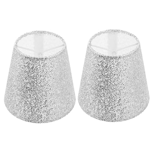 Gadpiparty 2 Stück Teiliges Stoff Lampenschirme Silberglanz Eleganter Kreativer Tischlampenschirm für Wohnzimmer Schlafzimmer Büro Dekorative Lichtabdeckung Stilvolle Heimbeleuchtung von Gadpiparty