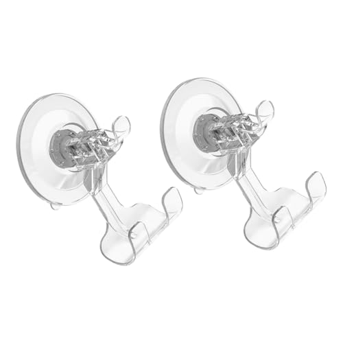 Gadpiparty 2 Stück Transparente Saugnapf Haken Abnehmbare Bad Küchenhaken ohne Bohren Starke Haftung Fliesen Glas für Handtücher Schlüssel Taschen Vielseitig Verwendbar von Gadpiparty