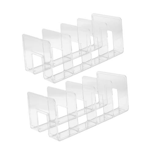 Gadpiparty 2 Stück Transparenter Buchhalter Regal Organizer Stabiler Dokumentenhalter für Schreibtisch Vielseitiger Akten und Bücherständer zur Büro und Heimaufbewahrung von Gadpiparty
