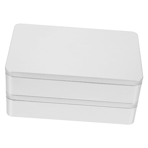 Gadpiparty 2Stücke Rechteckige Weißblech Dosen Vintage Aufbewahrungsbox für Süßigkeiten Langlebiges Nähbehälter Satz Dekorative Aufbewahrungsbox für Hochzeiten und Feiern Grau von Gadpiparty