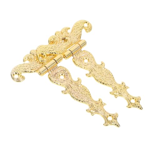 Gadpiparty 2 Stück Vintage Metall T-strap Scharniere mit Blumenprägung Langlebige Legierung Dekorative Möbelscharniere für Schmuckkästen Holzboxen Schränke und Truhen Vielseitig Einsetzbar von Gadpiparty