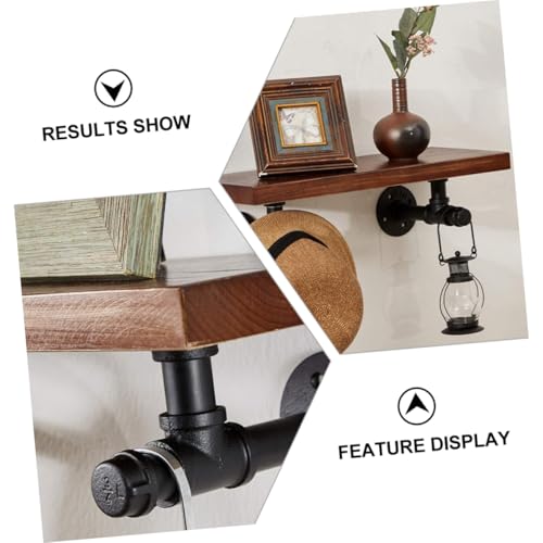 Gadpiparty 2 Stück Wandregalhalterung Schwarz Industrial Stil Rohr Design Vintage Regalträger für Schlafzimmer Wandmontage Rostfreie Stabile Rohrwinkelhalter für Rustikale Wanddekoration von Gadpiparty