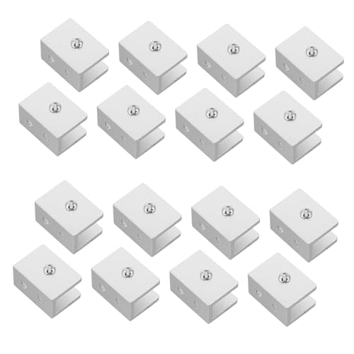 Gadpiparty 20 Stück Laminatklemme Regalglashalter Aluminium Regalklemmen Glashalterungsklemme Wandhalterung Regalhalterungen Regalhalterung Glasstützhalter Glasclips von Gadpiparty