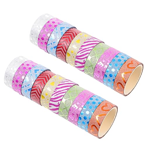 Gadpiparty 20 Stück Teiliges Glitzer Washi Klebeband Selbstklebende Dekorationsbänder für Scrapbooking Diy Bastelprojekte Kreative und Festtagskunstwerke Gadpiparty 20 Stück Teiliges Glitzer Washi Klebeband Selbstklebende Dekorationsbänder für Scrapbooking Diy Bastelprojekte Kreative und Festtagskunstwerke von Gadpiparty