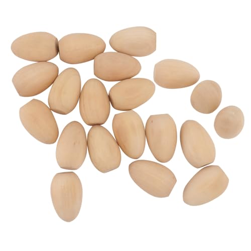 Gadpiparty 20 Stück Teiliges Holz Ostereier Klein Unbemalt zum Bemalen DIY Basteln für Jungen Mädchen Ostern Dekoration Langlebig Robust von Gadpiparty