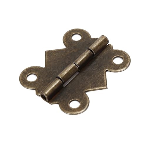 Gadpiparty 20 Stück Teiliges Mini Scharniere Bronze Farbe Robuste Eisen Schrank Scharniere Vintage Design für Schmuckkästchen Modellbau Aufbewahrungsboxen und Bastelprojekte von Gadpiparty