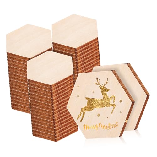 Gadpiparty 200Stücke Sechseckige Holzscheiben Buchenholz Unfertige Holzstücke für DIY Bastelprojekte für Geburtstags und Weihnachtsdeko Robuste und Langlebige Holzornamente Gadpiparty 200Stücke Sechseckige Holzscheiben Buchenholz Unfertige Holzstücke für DIY Bastelprojekte für Geburtstags und Weihnachtsdeko Robuste und Langlebige Holzornamente von Gadpiparty
