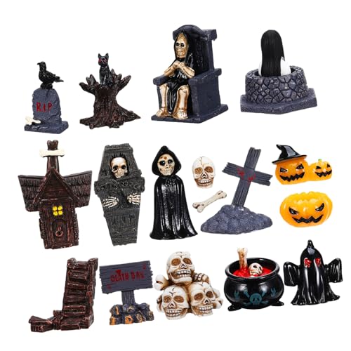 Gadpiparty 21 Teiliges Halloween Minifiguren Set Miniatur Totenkopfköpfe Geister Grabstein Szene Ornament Set – Horror Village Collections Kunstharz Bastelarbeiten Für Partygeschenke Gadpiparty 21 Teiliges Halloween Minifiguren Set Miniatur Totenkopfköpfe Geister Grabstein Szene Ornament Set – Horror Village Collections Kunstharz Bastelarbeiten Für Partygeschenke von Gadpiparty