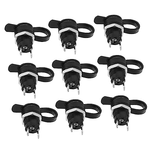 Gadpiparty Steckdose 24 Stück Steckdosen Teile Trainingsgeräte Schwarze Farbe Handy Schwarz Gleichstrom Buchsen Weiblich Panel Montageadapter Netzteil Steckdosenstecker Netzteil Stecker von Gadpiparty