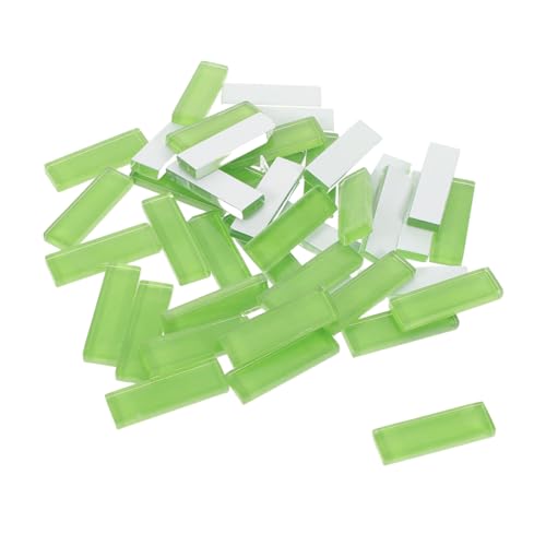 Gadpiparty 2Er-Pack Glas-mosaikfliesen Grün Rechteckige Kristallstücke für DIY Bastelprojekte Heimdeko Mosaiksteine zum Dekorieren von Untersetzern Blumentöpfen Spiegeln von Gadpiparty