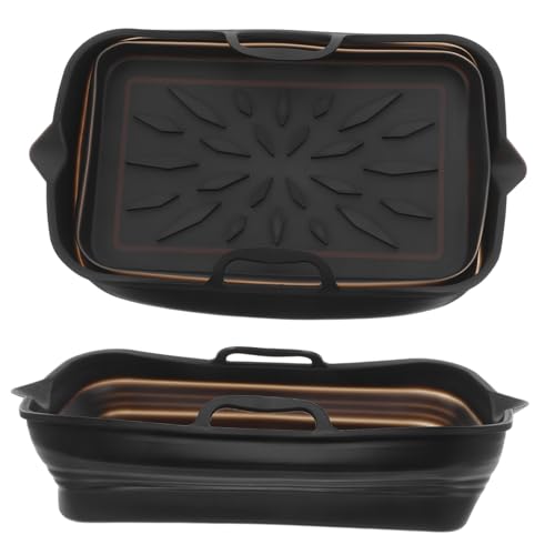 Gadpiparty 2stücke Heißluftfritteusenpfanne Aus Silikon Hitzebeständige Backmatte Für Ofen Und Mikrowelle Wiederverwendbare Antihaftbeschichtung Für Kleine Küchen Und Reisen von Gadpiparty