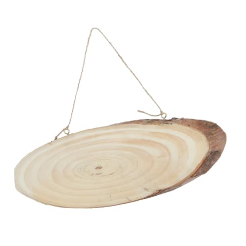 Gadpiparty 3 STÜCKE Ovales aus Natürlichem Kiefernholz mit Rinde Hängende DIY holzscheiben für Rustikale Dekoration Bastelprojekte Bemalen Hochzeitstischnummern Wandkunst und Handwerk von Gadpiparty
