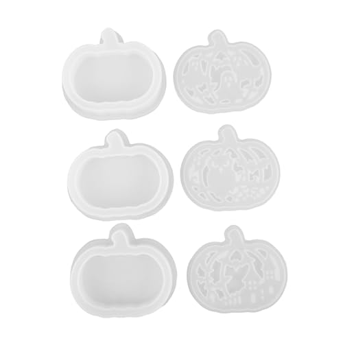 Gadpiparty 3 Sätze Halloween Silikonformen Kürbis formen für Epoxidharz Gießen Hohlraum design Teelichthalter DIY Herbstdeko Silikon Gießformen für Resin Bastelbedarf von Gadpiparty