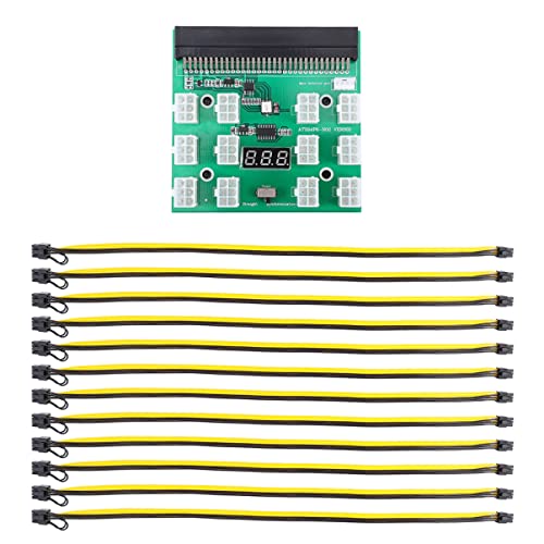 Gadpiparty 3 Sätze Konvertierungsplatine adaptador Bergbau GPU-Board-Adapter Stromversorgung Mining-Board-Adapter GPU-Powerboard Server Stromkabel Riser-Karte Netzteil 6polig Leistungsplatine von Gadpiparty