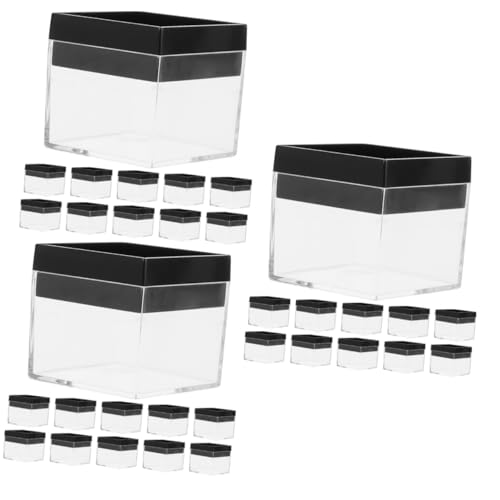 Gadpiparty 3 Sätze Transparente Plastikbox Felsen Anzeige Sammlerstücke Fall Container Dekorativ Aufbewahrungskorb Schaufenster Rock-Display-ständer Musterkoffer Rock Vitrine 12 Stücke * 3 von Gadpiparty