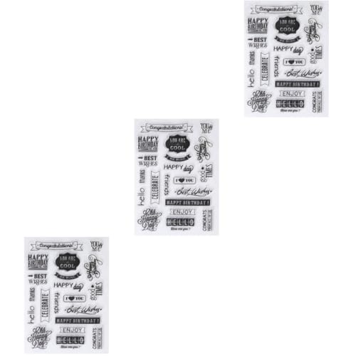 Gadpiparty 3 Sätze Transparente Silikonstempel Für Scrapbooking Multifunktionale Diy Hand Account Dekoration Für Fotoalben Notizbücher Und Bastelprojekte 4 Stücke * 3 von Gadpiparty
