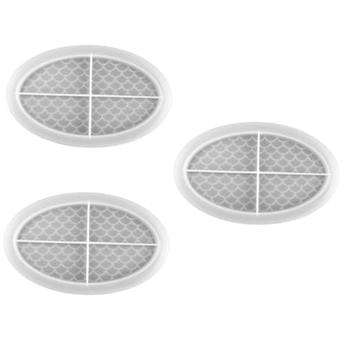 Gadpiparty 3 Stck. Kristall-Epoxy-Form Tablett Backen groß Platte ovale Schalenform Schalenformen aus Silikon für Harz Schalenform aus Silikon Epoxidschalenform Kieselgel Weiß von Gadpiparty