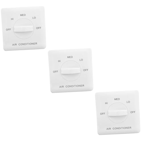 Gadpiparty 3 Stück Einstellbarer Panel Fan Controller Weißer Schalter Gang Lüftersteuerung Für Zentrale Klimaanlage Und Lüftungssysteme Robust Feuerfest Temperaturregelung von Gadpiparty