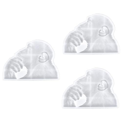 Gadpiparty 3 Stück Gorilla Silikonform für DIY Flexibles Langlebiges Silikon Einfaches Entformen für Bastelprojekte Gorilla Geformte Dekorationen von Gadpiparty