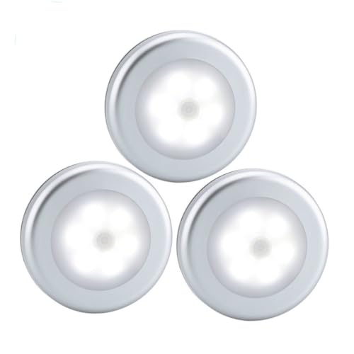 Gadpiparty 3 Stück LED Nachtlicht mit Ir Bewegungsmelder Batteriebetriebene Wandlampe mit Automatischer Sensorfunktion Weißes LED Licht Einfache Installation durch Magnet und Klebestreifen von Gadpiparty