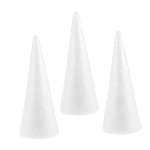 Gadpiparty 3 Stück Styroporkegel Weißer Styropor Schaumbaum Zum Basteln – Unfertige Kegelformen Für Weihnachtsbaum Und Schulprojekte von Gadpiparty