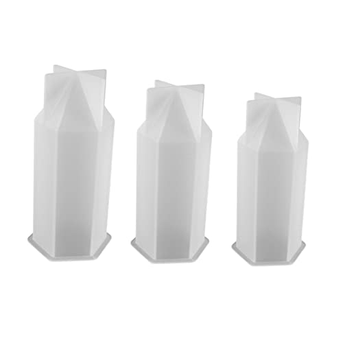Gadpiparty 3 Stück Teiliges Diy Kerzen Silikonform Sechseckige Wirbelsäulenform Flexible Transparente Gießform für Kerzenherstellung und Wohnkultur Langlebig Einfach zu Entformen von Gadpiparty