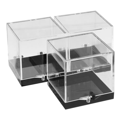Gadpiparty 3 Stück Teiliges Transparentes Mineralproben Display Klare Quadratische Kunststoff Aufbewahrungsboxen Stoßfest Leicht zu Reinigen zur Präsentation und Sammlung von Mineralien von Gadpiparty