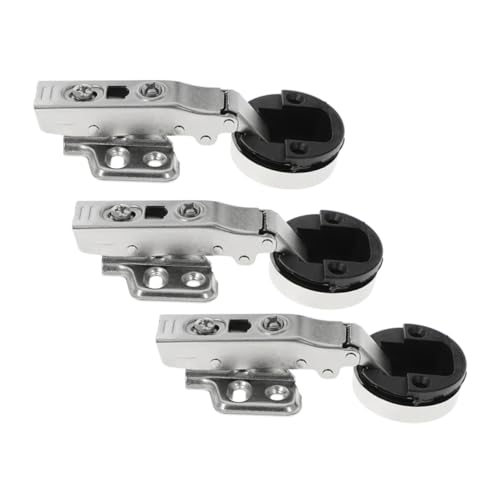 Gadpiparty 3 Stück Teiliges Versteckte Glasscharnier mit Hydraulischem Dämpfer Soft Close Belastbar und Stoßdämpfend Geräuscharm für Rahmenlose Küchenschränke und Möbel von Gadpiparty