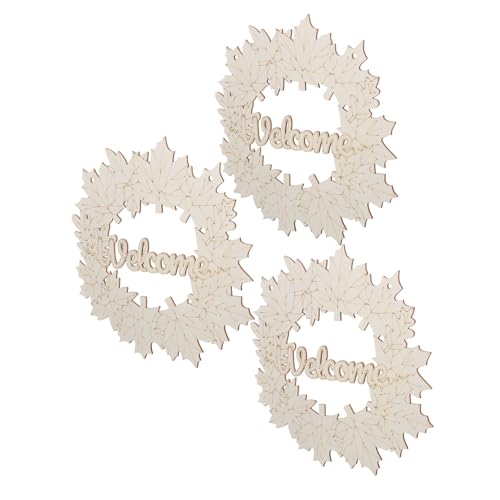 Gadpiparty 3 Stück Weihnachtskranz Holzscheiben Unvollendete Weihnachtsornamente Ahornblatt Hängedekor Ahornblatt Holzscheiben Unvollendeter Weihnachtskranz Weihnachts Kranz von Gadpiparty