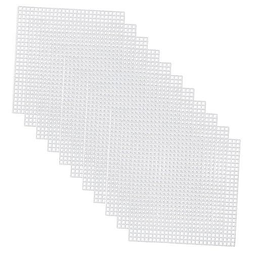 Gadpiparty 30 Stück Geflochtene Dichtungen Stich Bastel Stabilisator Happy Cross Stitch Mesh Stickerei Erwachsene Netzstich Untersetzer Garnhandwerk Nähen Quadratische von Gadpiparty