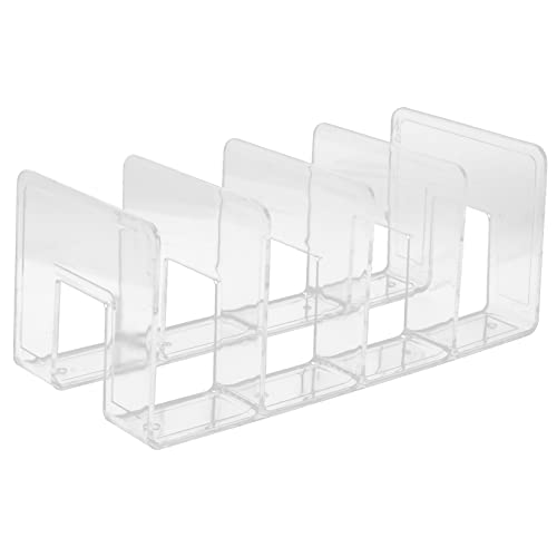 Gadpiparty 4 Buchstützen übersichtlicher Datei-Organizer Papierorganisator für den Schreibtisch bücherregal Book Shelves Ordner KÖNIGLICH Aktenständer Magazinorganisator Plastik Transparent von Gadpiparty