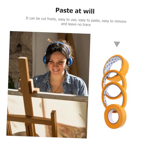 Gadpiparty 4 Rollen Masking Tapes Gelb als Abdeckklebeband für Malerei Basteln und DIY Rückstandsfrei Entfernbar Vielseitig Einsetzbar für Kreative Kunstprojekte von Gadpiparty