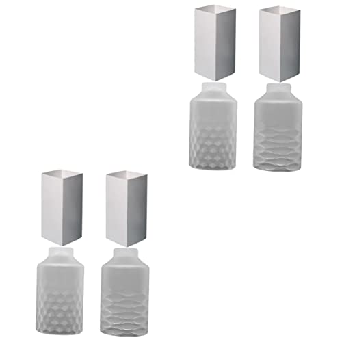 Gadpiparty 4 Sätze Silikonformen für Duftkerzen Flexible Kerzenformen für Diy Aromatherapie Rundwelliges Design mit Papierstützen zum Gießen von Wachs und Handarbeiten von Gadpiparty