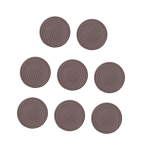 Gadpiparty 4 Sätze Tisch- Und Stuhlmatten Stuhlfußschützer Tür Tischbein-bodenschoner Hartholz Bürostuhl Matte Möbelheber Stopper Teppich Extender Möbelbeinschale Kieselgel Brown 8 Stück * 4 von Gadpiparty