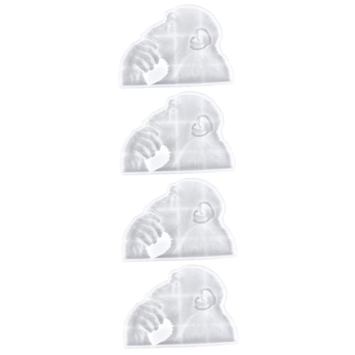 Gadpiparty 4 Stück Gorilla Silikonform für Diy Dekorationen Flexibles und Sicheres Gießwerkzeug Lebensmittelechtem Silikon für Bastelprojekte Einfach zu Reinigen Verwenden von Gadpiparty