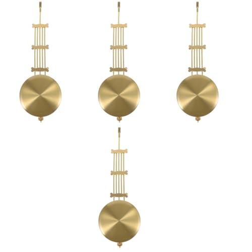 Gadpiparty 4 Stück Pendelgewicht Ersatzteile für Uhren nur Uhrzeiger Uhrwerke Retro Pendeluhr wandverkleidung Wand polsterung Ersatzpendel für Uhr wanduhr pendel Aluminiumlegierung Golden von Gadpiparty