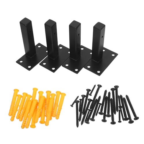 Gadpiparty 4 Stück Schwarze Metall Wandhalterung Schwerlast Regalträger aus Kaltgewalztem Stahl Robuste DIY Befestigung für Schwebende Holzregale Vielseitige Montage für Küche Werkstatt Büro von Gadpiparty