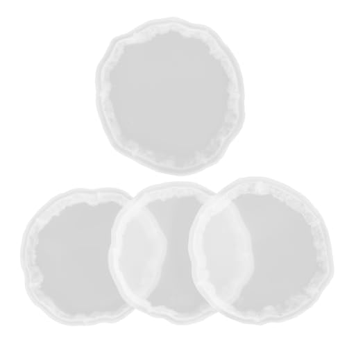 Gadpiparty 4 Stück Silikon Gießform Untersetzer Moulds mit Hoher Elastizität und Reißfestigkeit Flexible DIY Epoxidharz Formen für Tassenmatten Einfache Entformung für Kreative Resin Kunst von Gadpiparty