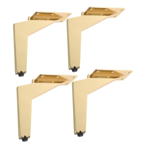 Gadpiparty 4 Stück Teiliges Gold Metall Sofafüße Verstellbar rutschfest für Couchtisch Tv Schrank Kommode Modernes Design Einfache Montage von Gadpiparty