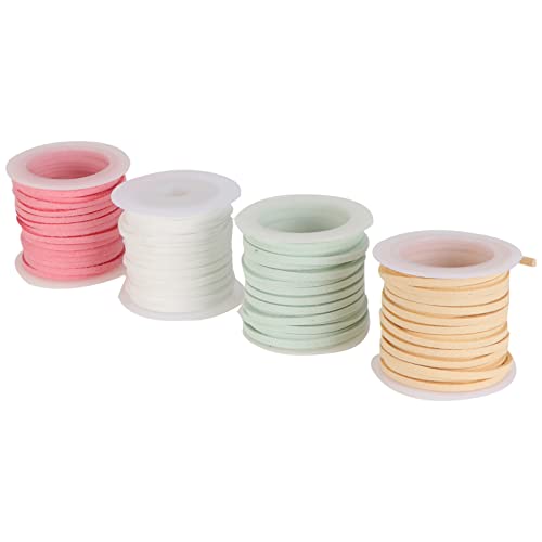 Gadpiparty 4stücke Kunstriemenschnur Doppelseitiges Band Mit Spule Für DIY Lederband Banderole Weiß Beige Rosa Hellblau von Gadpiparty