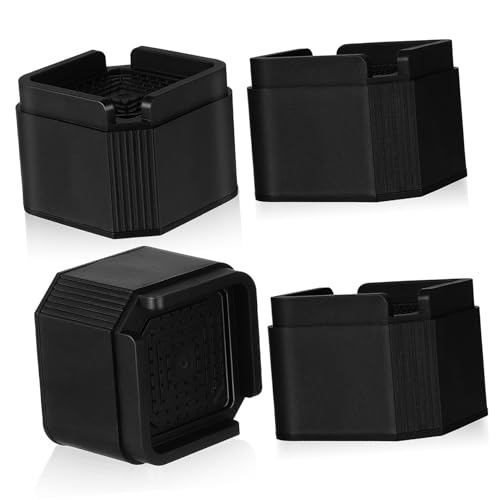 Gadpiparty 4 Stück Teiliges Möbel-erhöhungspads Höhenverstellbare Stapelbare Möbel-erhöhungen in Elegantem Schwarz Rutschfest mit Verstärkter Basis für Stuhl Couch Schreibtisch und Bett von Gadpiparty