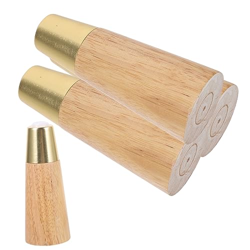Gadpiparty 4 Stück Teiliges Möbelbeine Holz Ersatzfüße für Sofa Kommode und Tisch mit Antirutsch Pads für Möbelmontage Naturbelassenes Design von Gadpiparty
