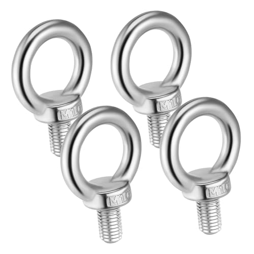 Gadpiparty 4 Stück Teiliges Ringschrauben aus Edelstahl mit Außengewinde Schwere Lastösen mit Glatter Oberfläche Langlebig und Vielseitig für Befestigungsanwendungen im Außenbereich von Gadpiparty