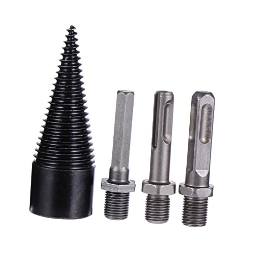 Gadpiparty 4 Stück Teiliges Set Holzspalter Kegelbohrer Schwerer Bohrer für Integrierte Konstruktion Rutschfeste Rillen für Heim und Campingnutzung von Gadpiparty