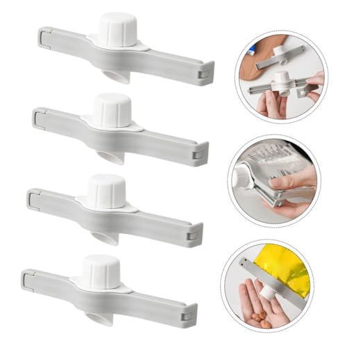 Gadpiparty 4 Stück Teiliges Snack Verschlussclips mit Schraubverschluss Flexible Frischhalteklammern für Lebensmittelbeutel Auslaufsicherer Tütenverschluss für Snacks Süßigkeiten Pulver Bpa von Gadpiparty