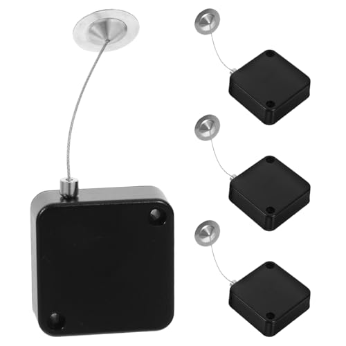 Gadpiparty 4 Stück einziehbare Kabelbox für verlorene Kabel, Edelstahl-Drahtschlossbox für Elektronik, automatisches Zurückziehen des Kabelschlossgehäuses zur Diebstahlprävention von Gadpiparty