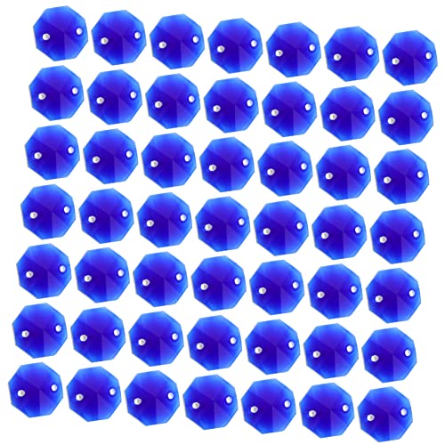Gadpiparty 40 Stück Achteckige Doppellochperlen Für Ornament Kristalle Hängen Groß Blau Klein Lose Perlen Zum Selbermachen Abstandsperlen Selber Machen Glas Kristall von Gadpiparty