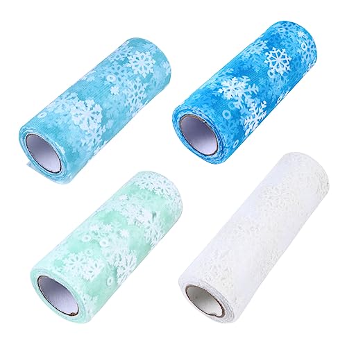 Gadpiparty Glitzerndes Schneeflocken Tüllband 4 Rollen Netzstoff für Selbstgemacht Bastelprojekte Weihnachten Partydekoration Gadpiparty Glitzerndes Schneeflocken Tüllband 4 Rollen Netzstoff für Selbstgemacht Bastelprojekte Weihnachten Partydekoration von Gadpiparty